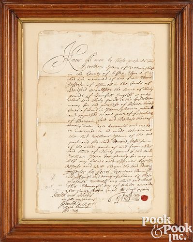 WILLIAM PENN SIGNED LAND GRANT