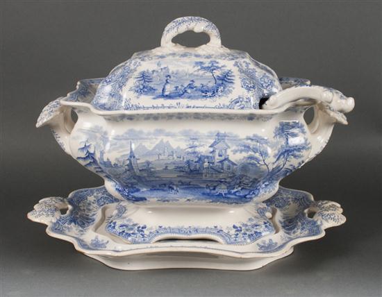William Ridgway blue transfer china