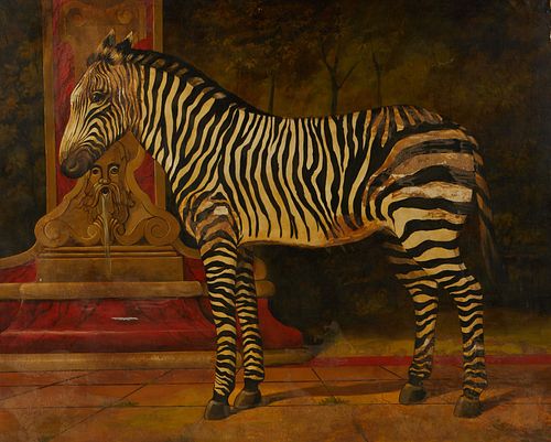 WILLIAM SKILLING ZEBRA OIL ON