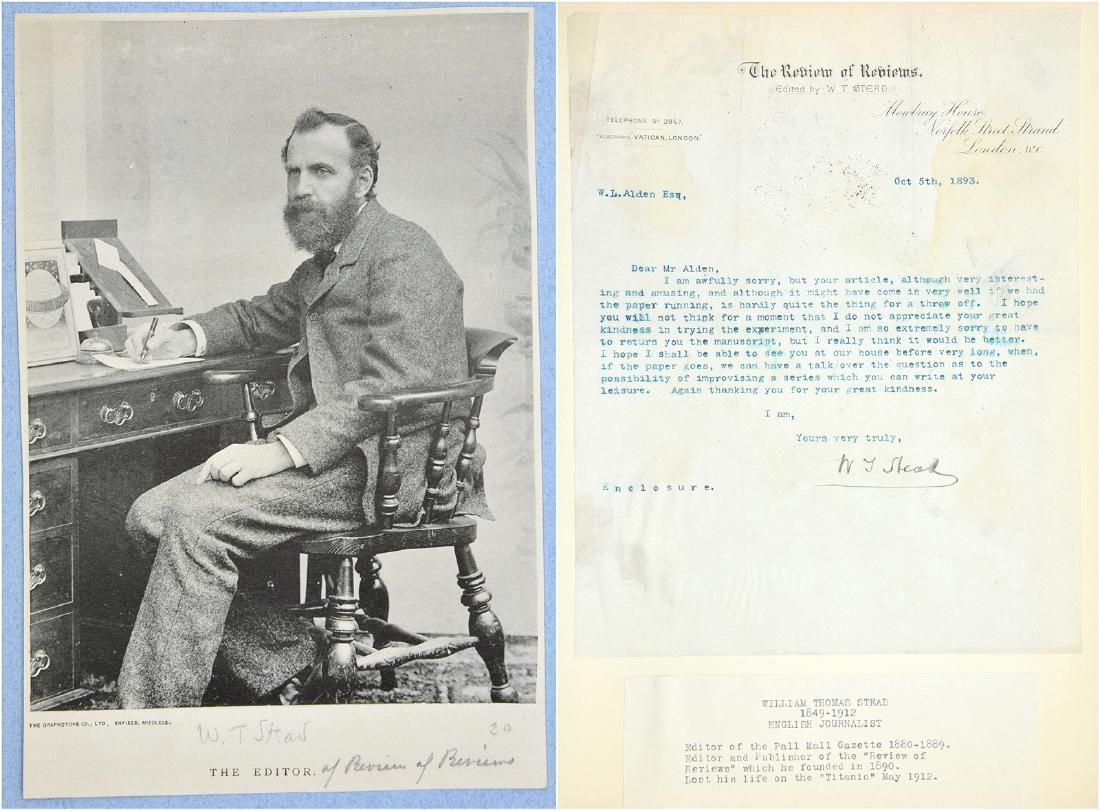 WILLIAM THOMAS STEAD TYPED LETTER