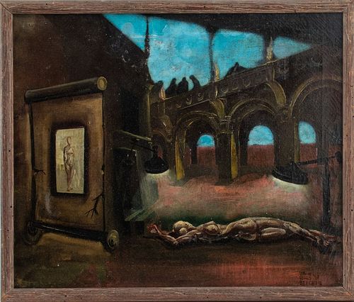 WILLIAM WARD BEECHER SURREALIST OIL