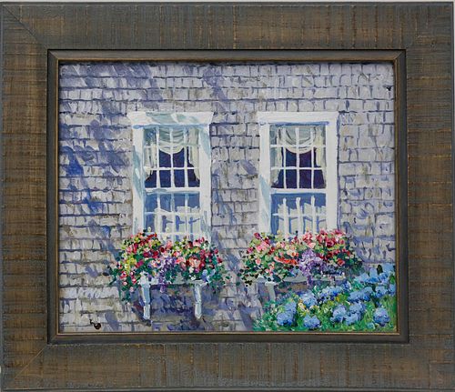 WILLIAM WELCH OIL ON CANVAS "POSIES