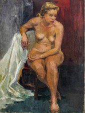 WILLIAM WILLHEM "SEATED NUDE"