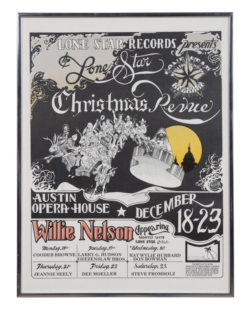 WILLIE NELSON FRAMED CHRISTMAS