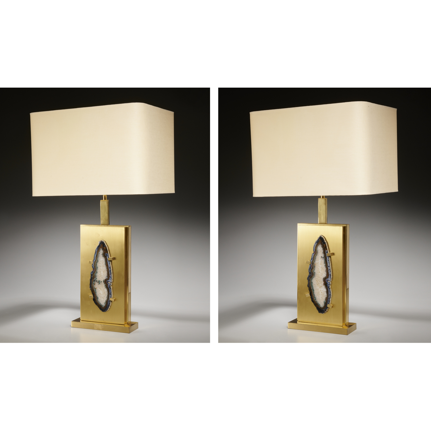 WILLY DARO, PAIR AGATE AND BRONZE