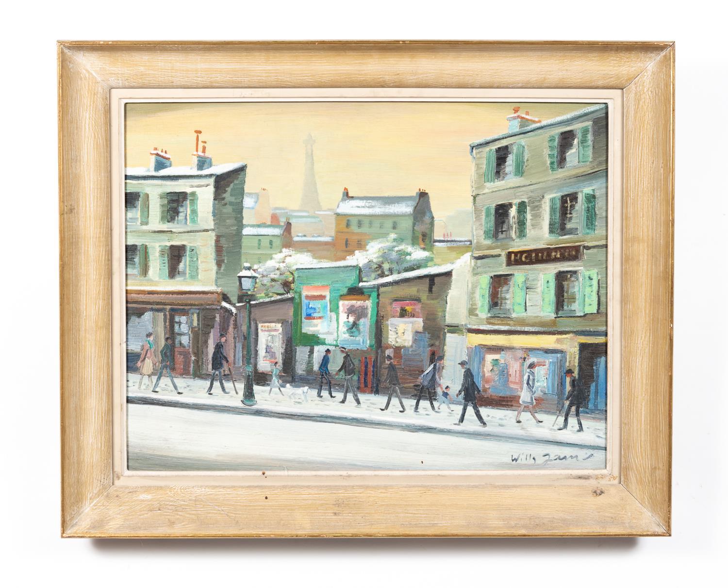 WILLY JAMES SIGNED OIL, SNOWY PARIS