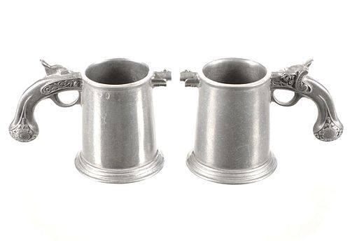 WILTON PEWTER DUELING PISTOL BEER