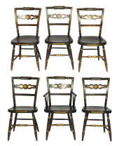 WINDSOR CHAIRS, ONE ARM AND FI