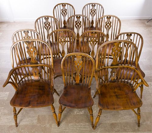 WINDSOR CHAIRS SET OF TWELVE