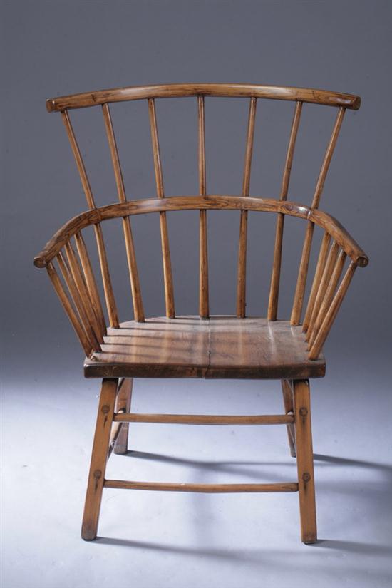 WINDSOR MIXED WOOD ARM CHAIR.