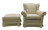 WING CHAIR AND COMPANION STOOL