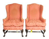 WING CHAIRS, PAIR, AMERICAN, Q