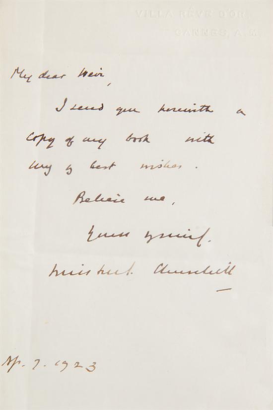 Winston S. Churchill letter