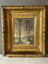 WINTER LANDSCAPE OIL ON BOARD<