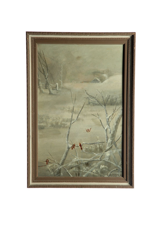 WINTER LANDSCAPE PAINTING BY L.