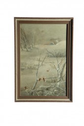 WINTER LANDSCAPE PAINTING BY L