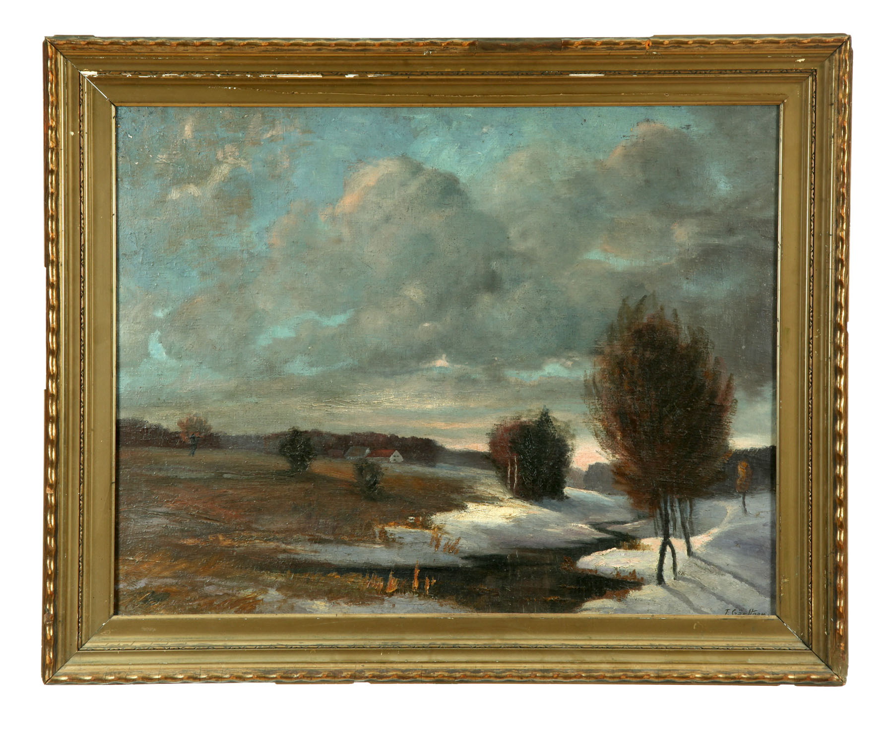 WINTER SCENE (20TH CENTURY).  Oil