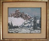 WINTER SCENE - OIL ON CANVAS,
