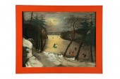 WINTER SCENE WITH ICE SKATERS