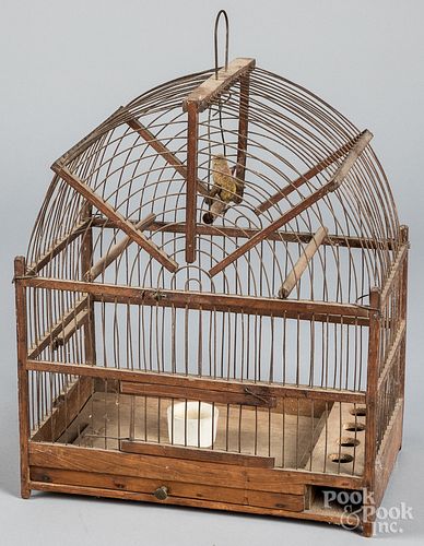 WIRE BIRDCAGE, CA. 1900Wire