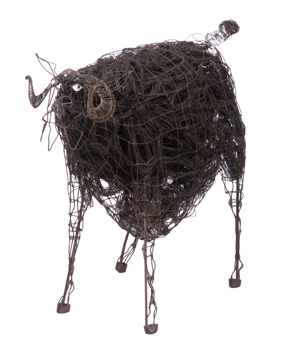 WIRE SCULPTURE OF A RAM Made up