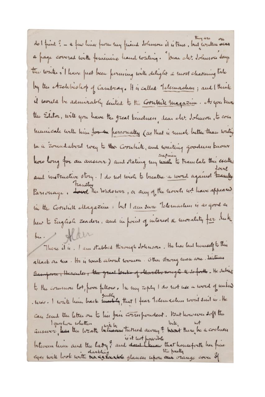 W.M. THACKERAY AUTOGRAPH WORKING