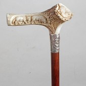 WOLF HUNT STAG CANE20th Centur