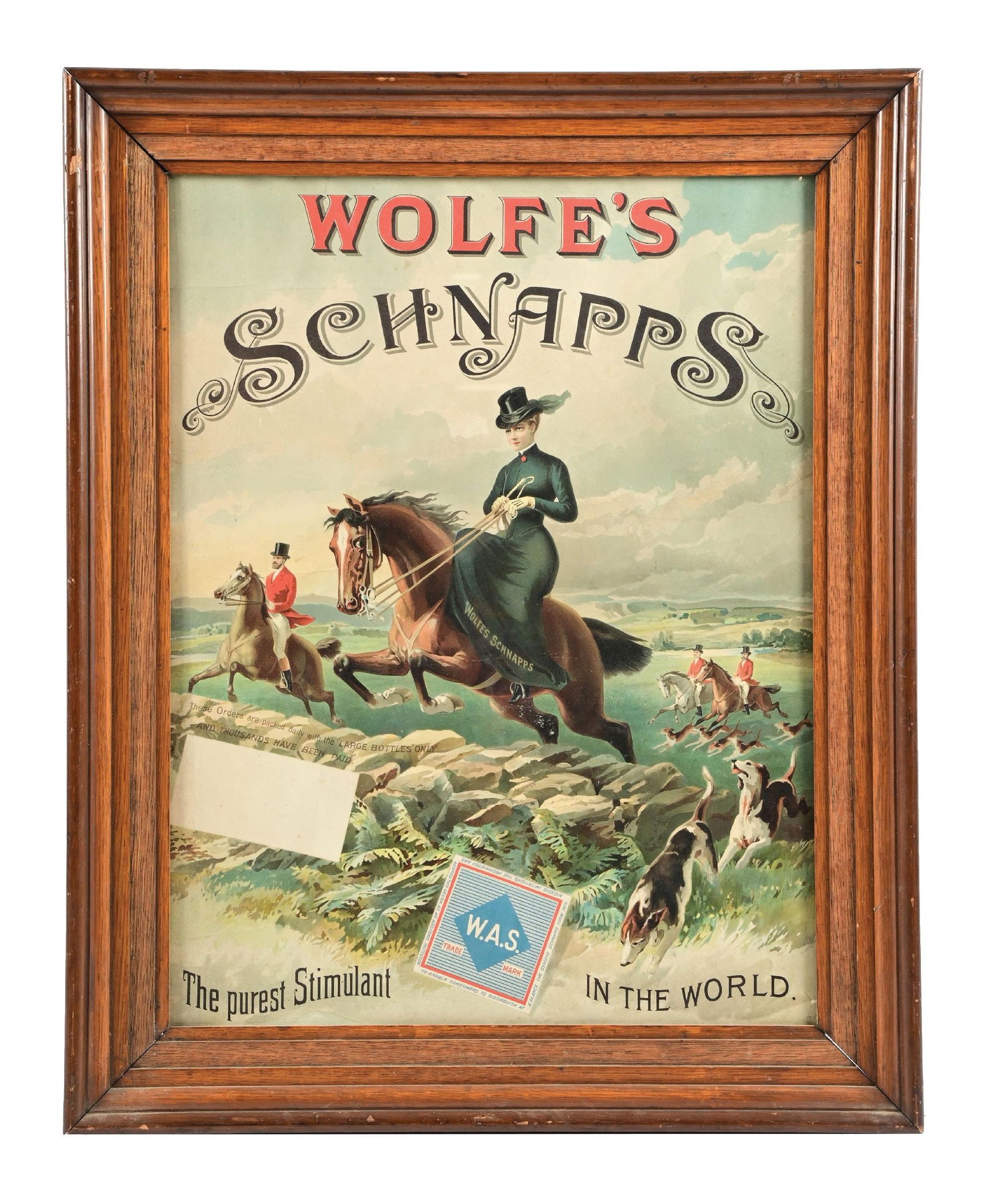 WOLFE'S SCHNAPPS PAPER LITHOGRAPH