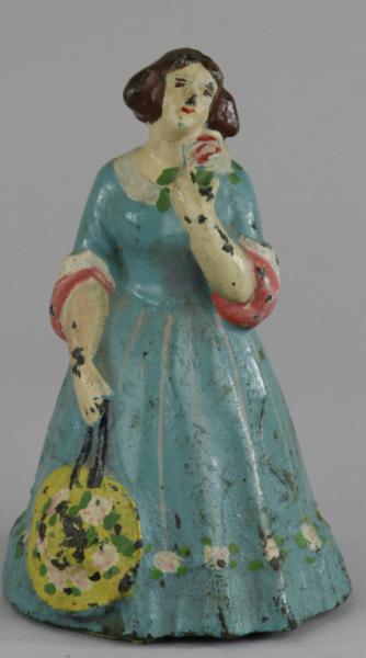 WOMAN HOLDING HAT DOORSTOP Full