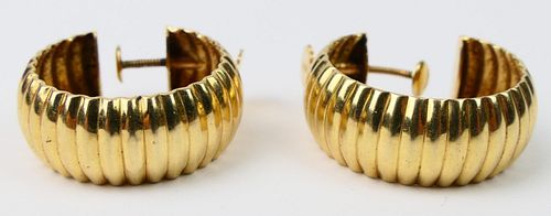 WOMEN'S 14K YELLOW GOLD SHRIMP HOOP