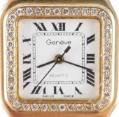 WOMENS GENEVE 18K GOLD & DIAMO