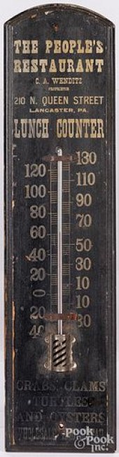WOOD ADVERTISING THERMOMETERTh
