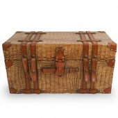 WOOD AND ALLIGATOR SKIN CHESTD