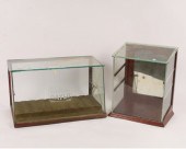 Wood and glass advertising dis