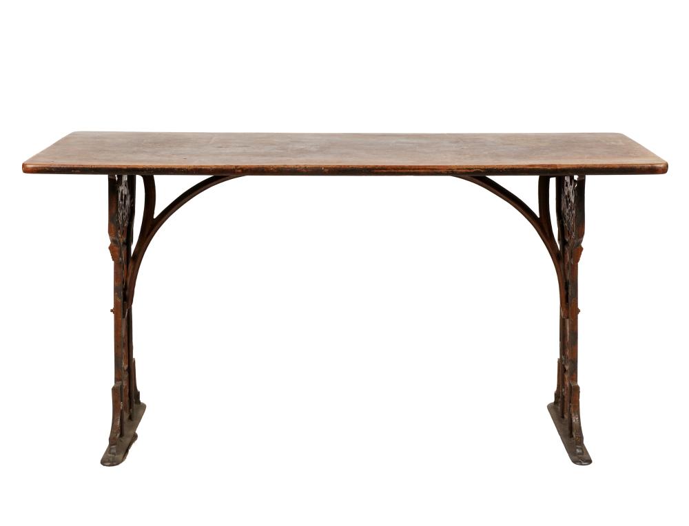 WOOD AND IRON HALL TABLEWood and