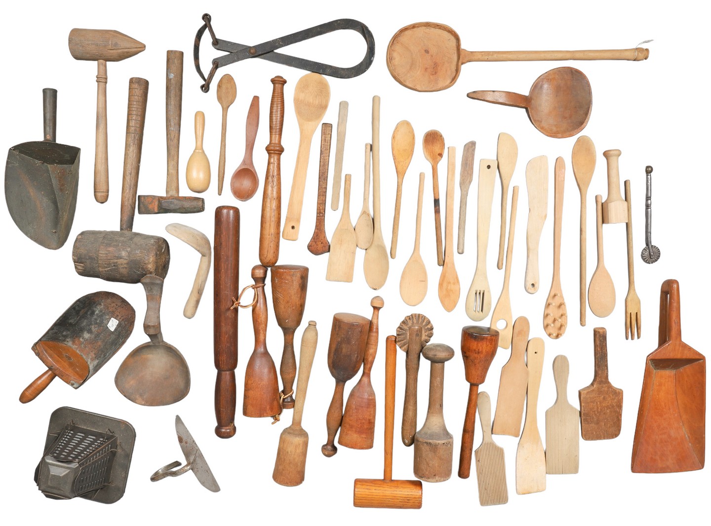 Wood and metal kitchen implements