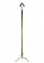WOOD AND SILVERED METAL FLOOR