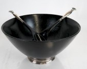 WOOD AND STERLING SILVER SALAD