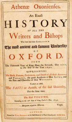 Wood (Anthony) Athenae