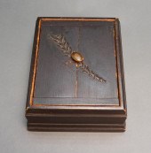 WOOD BIBLE BOX, TWO NEEDLEPOIN