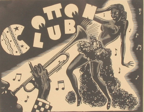 Wood block print, "Cotton Club",