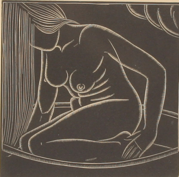 Wood block print, "Petra", 1927; 6"