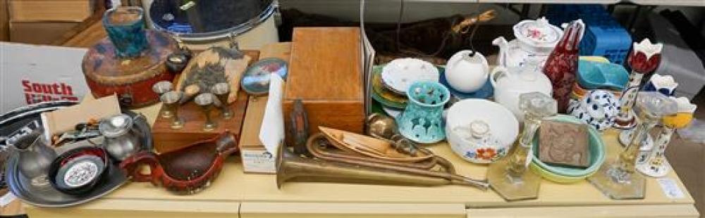 WOOD BOXES, BUGLE, DRUM AND