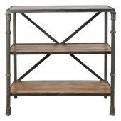 WOOD & BRASS ETAGEREwith three