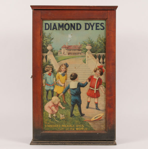 Wood cabinet with decorative