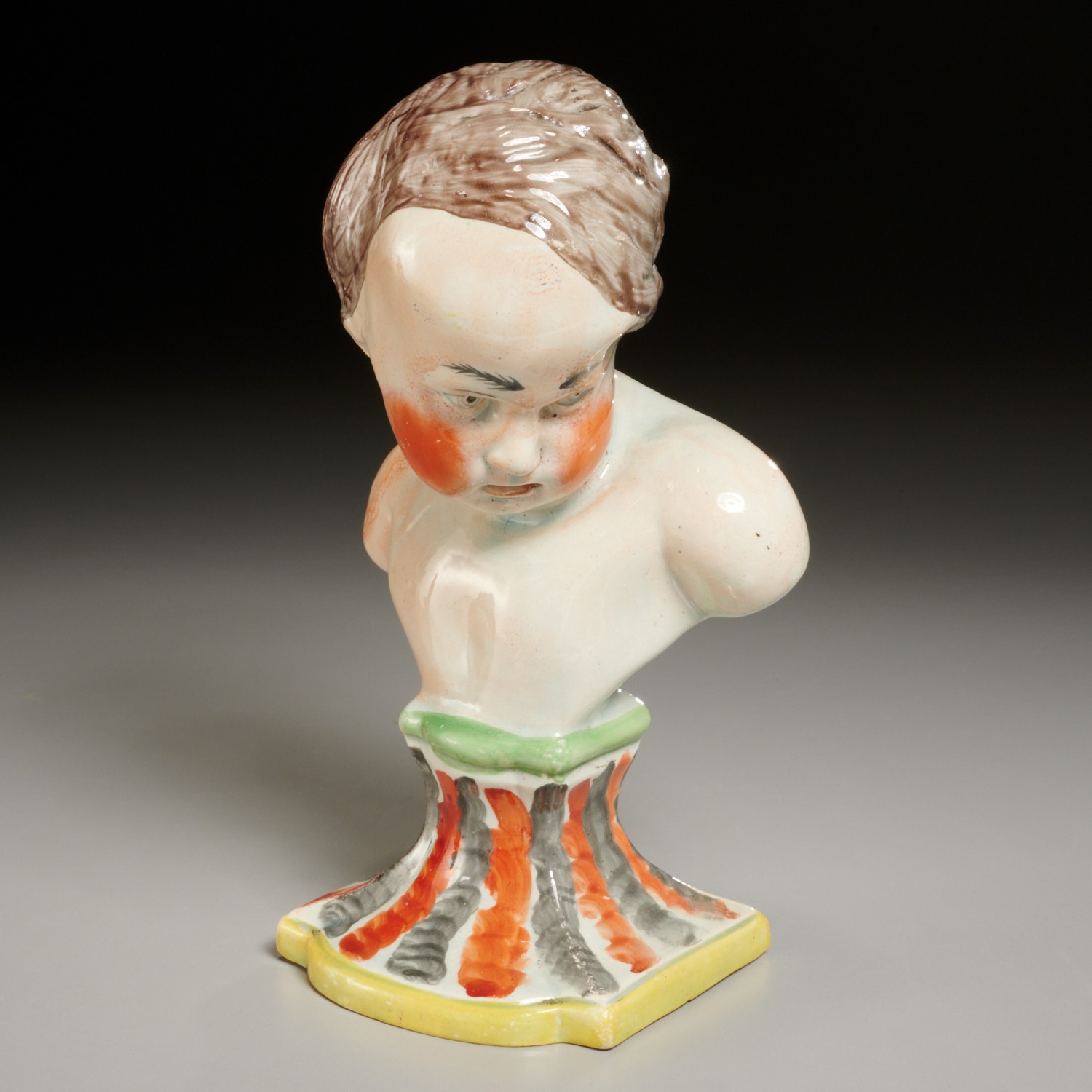 WOOD & CALDWELL, PEARLWARE BUST
