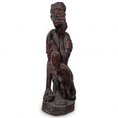 WOOD CARVED FIGURAL STATUEDESC