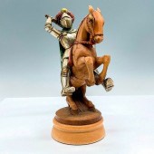 WOOD CARVED FIGURINE, KNIGHT O