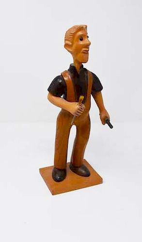 WOOD CARVING OF HANDYMAN TOM