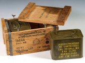 WOOD CRATE OF TWO CAL .30 M2 B